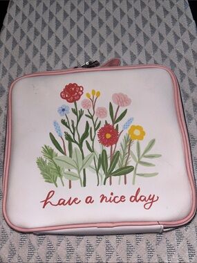 OCS Designs Floral Cosmetics Bag-Have A Nice Day